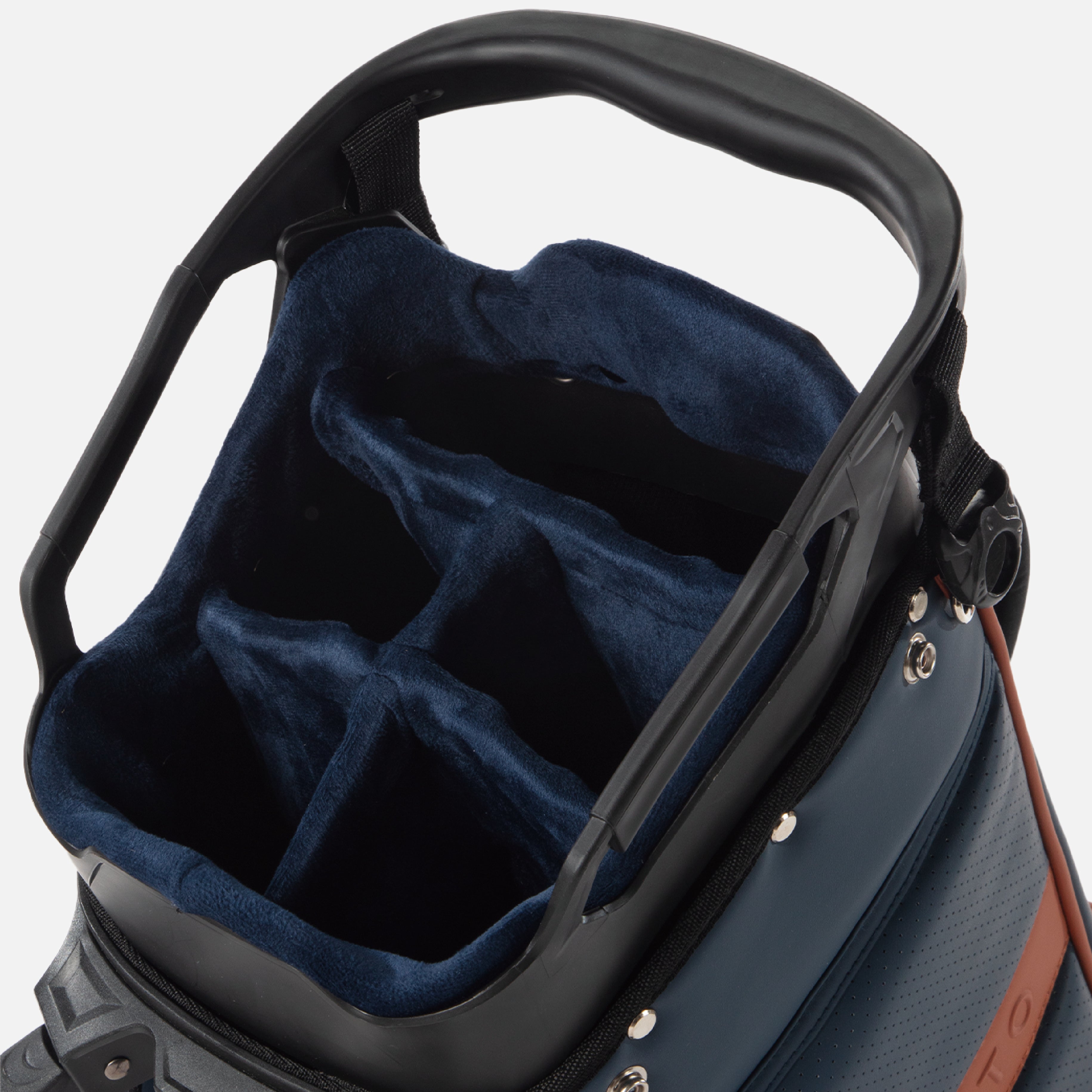 Deep navy blue framing and a sunset orange top opening capture bold contrast and exotic inspiration, blending resilience with relaxed sophistication.