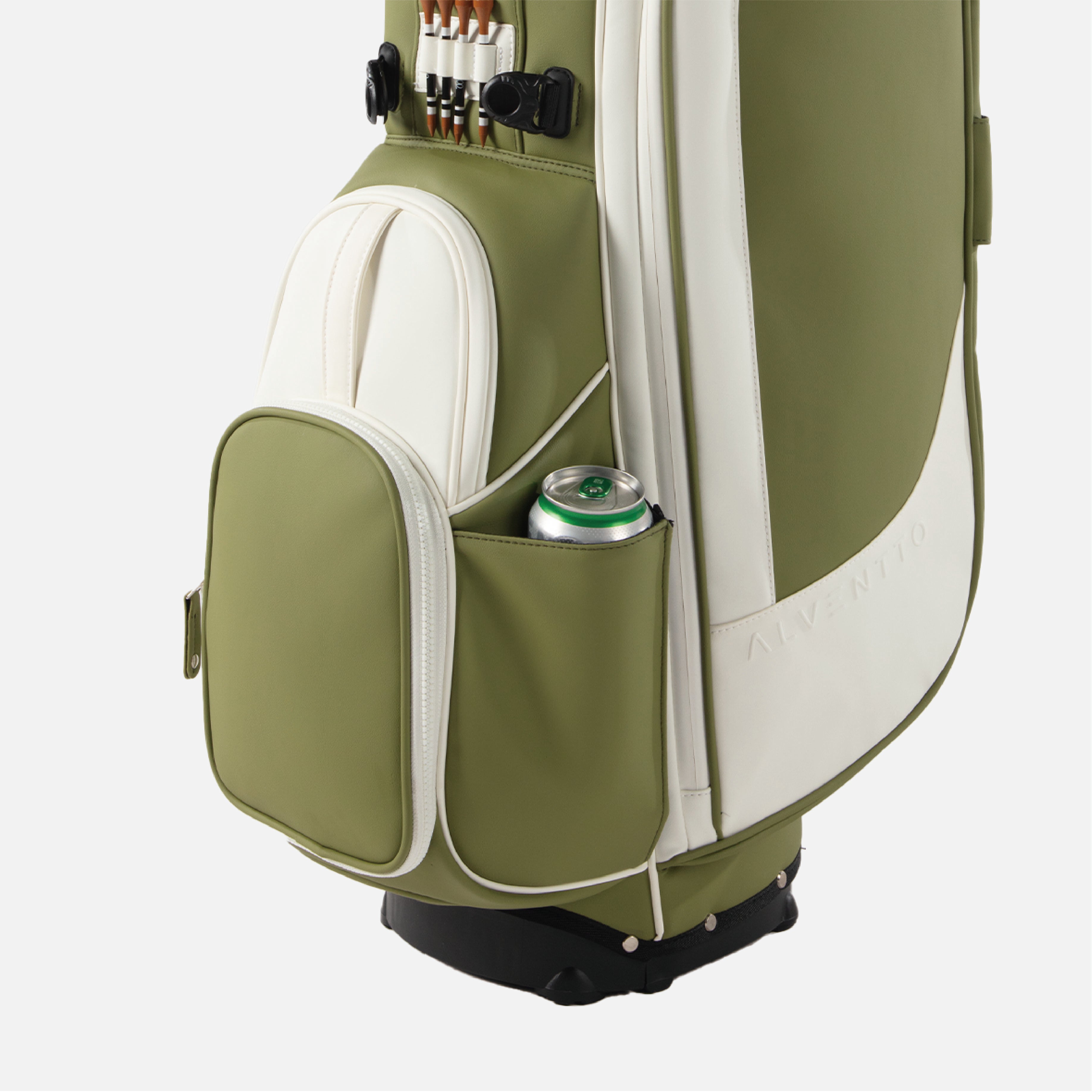 Clean, magnetic side pockets designed to secure bottles with effortless access.