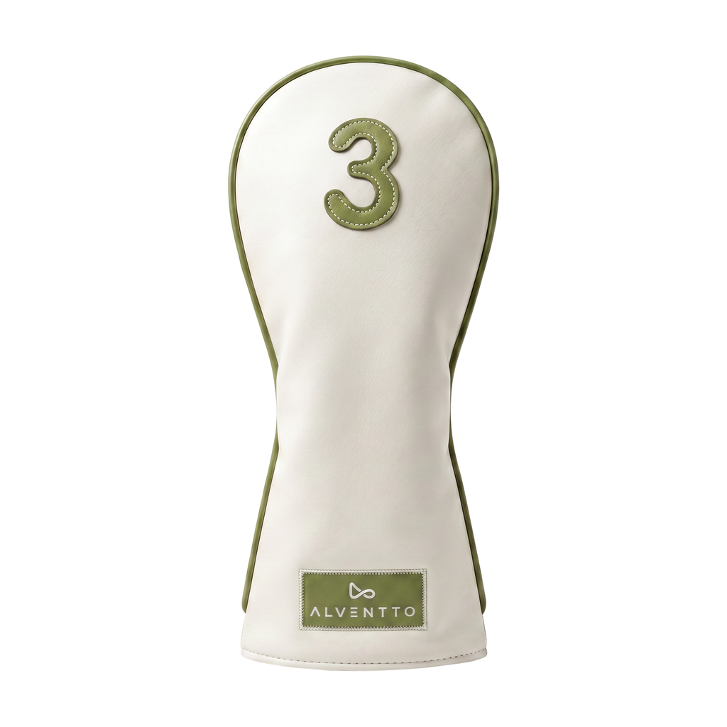 Alventto Sage Green Golf Club Headcover (White & Sage Green) 3 Wood ALVENTTO
