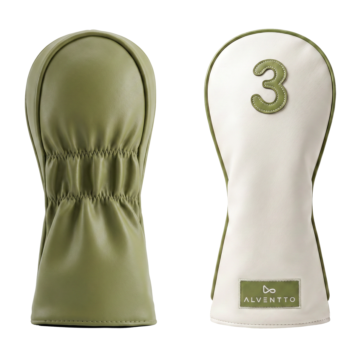 Alventto Sage Green Golf Club Headcover (White & Sage Green) 3 Wood ALVENTTO