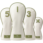 White and green golf club cover, fully leather and waterproof-sage-headcover ALVENTTO