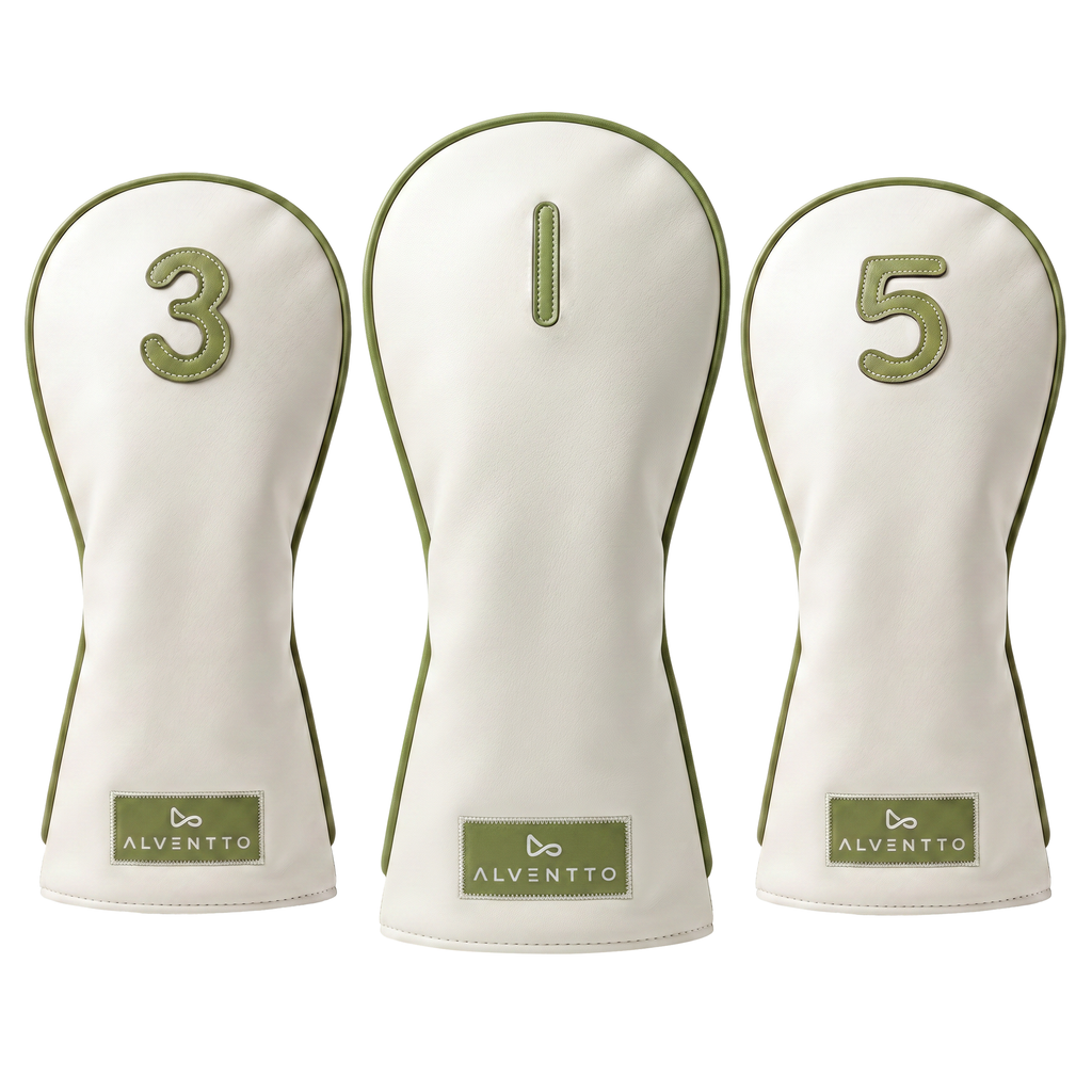 Alventto Sage Green Golf Club Headcover (White & Sage Green) ALVENTTO