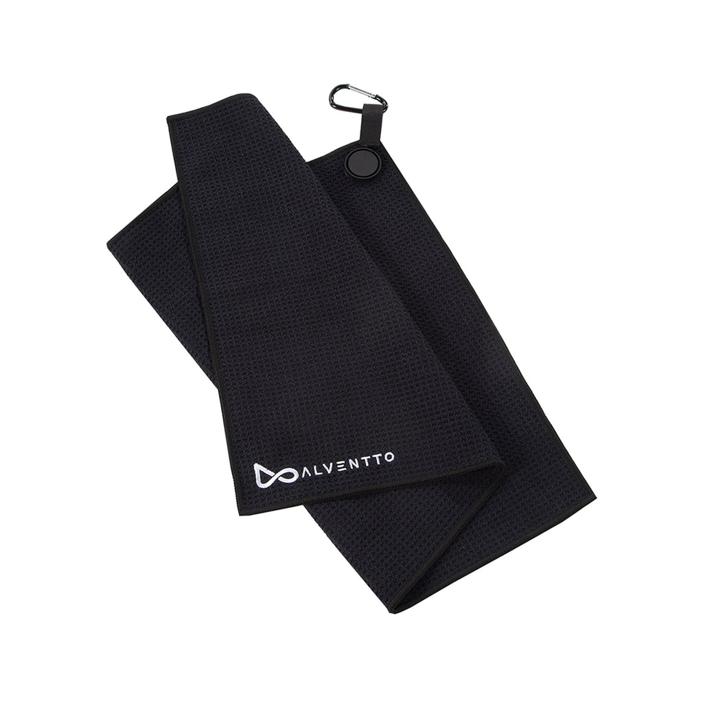 Black Magnetic Golf Towel