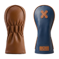 Marrakech military blue golf club cover, crafted from full-grain leather and featuring a water-resistant design. ALVENTTO