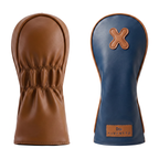 Marrakech military blue golf club cover, crafted from full-grain leather and featuring a water-resistant design. ALVENTTO