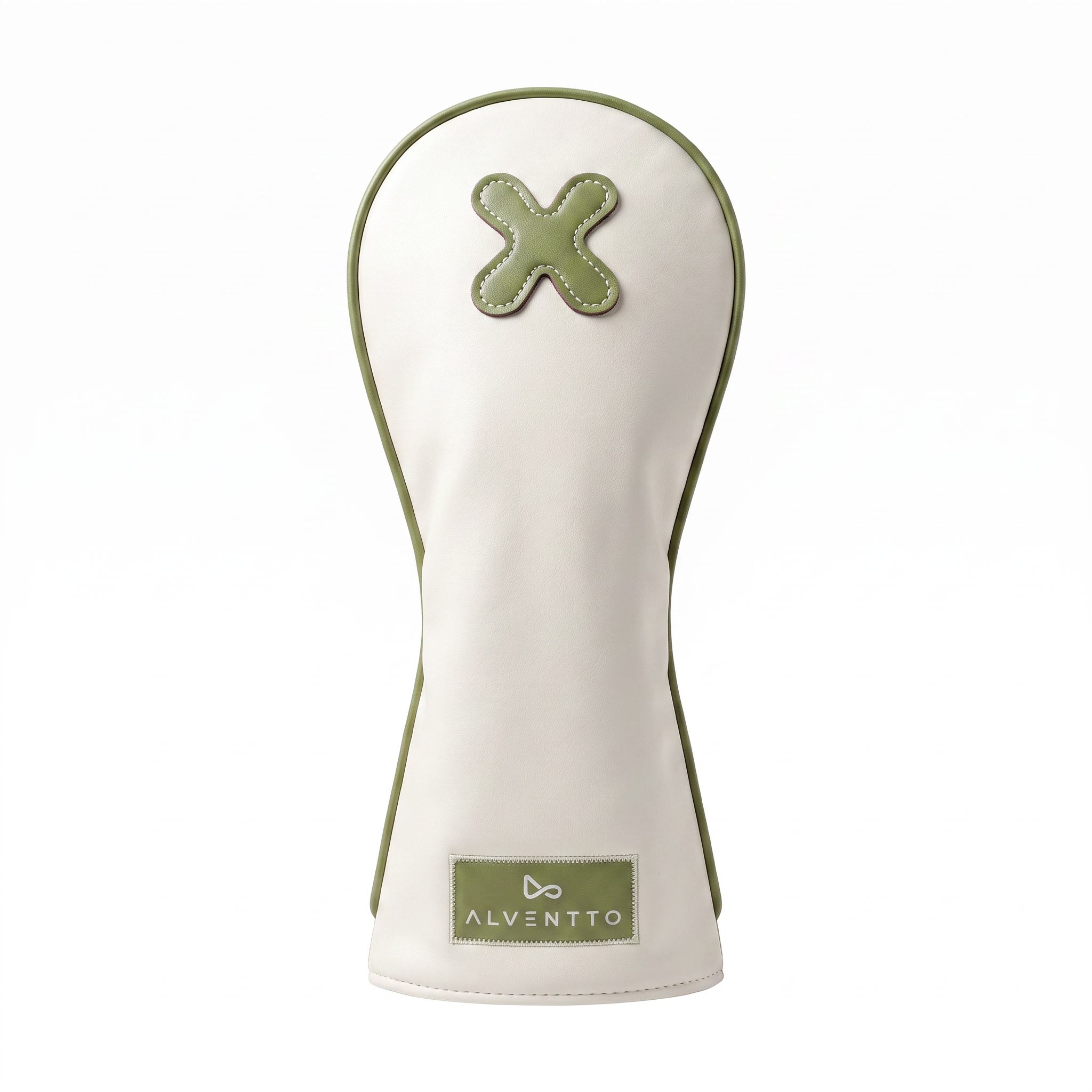 White and green golf club cover, fully leather and waterproof-sage-headcover ALVENTTO