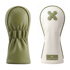 White and green golf club cover, fully leather and waterproof-sage-headcover ALVENTTO
